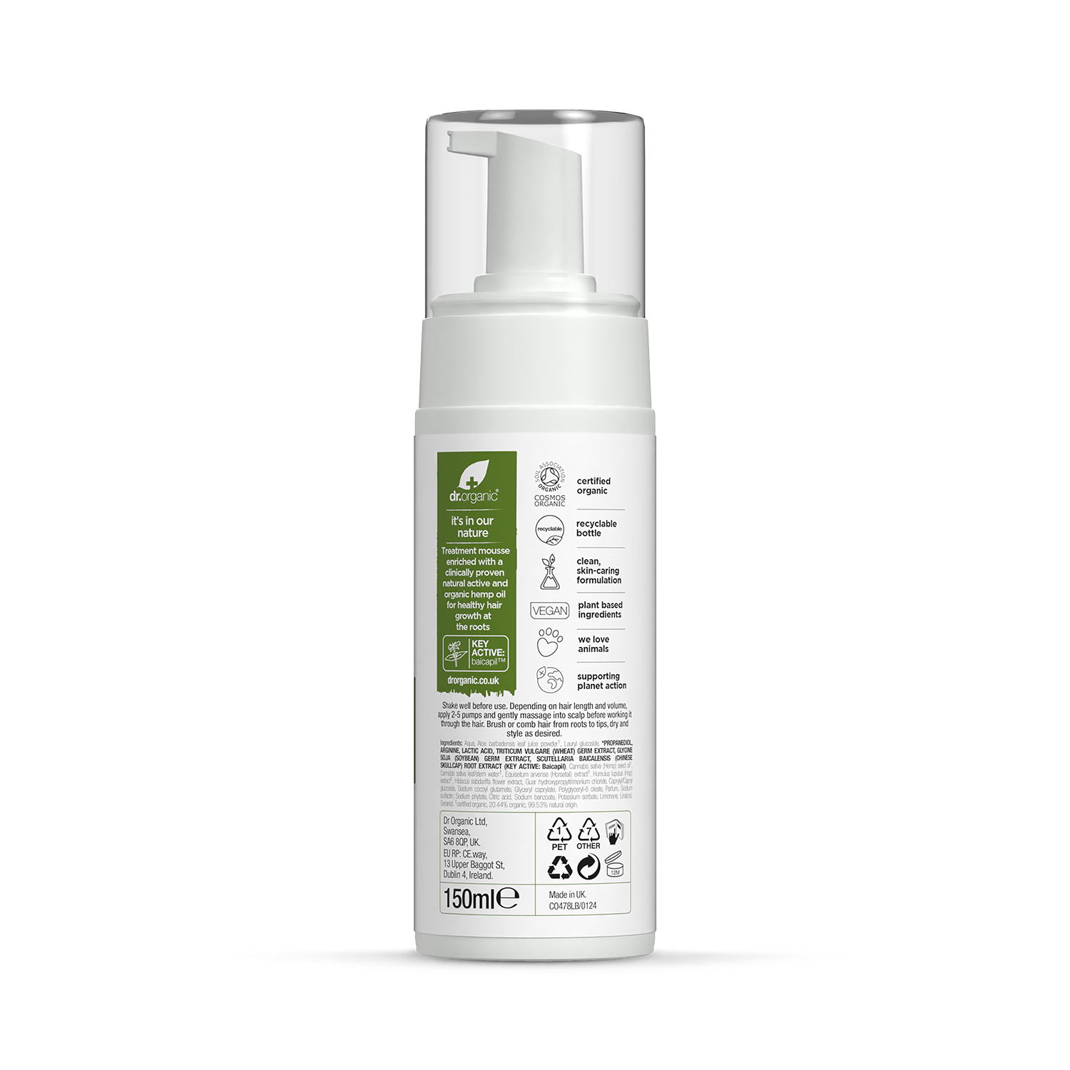 Dr Organic Rescue and Restore Treatment Mousse 150ml - British product