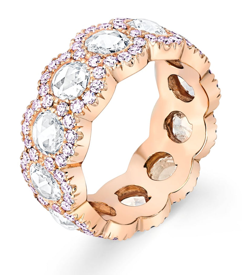 David Morris rose gold pink diamond eternity ring (British brand)