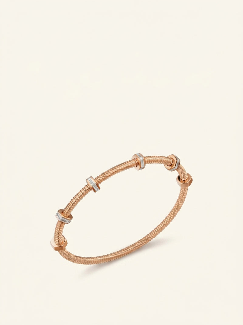 Écrou de Cartier 18ct rose-gold and diamond bracelet - 16cm