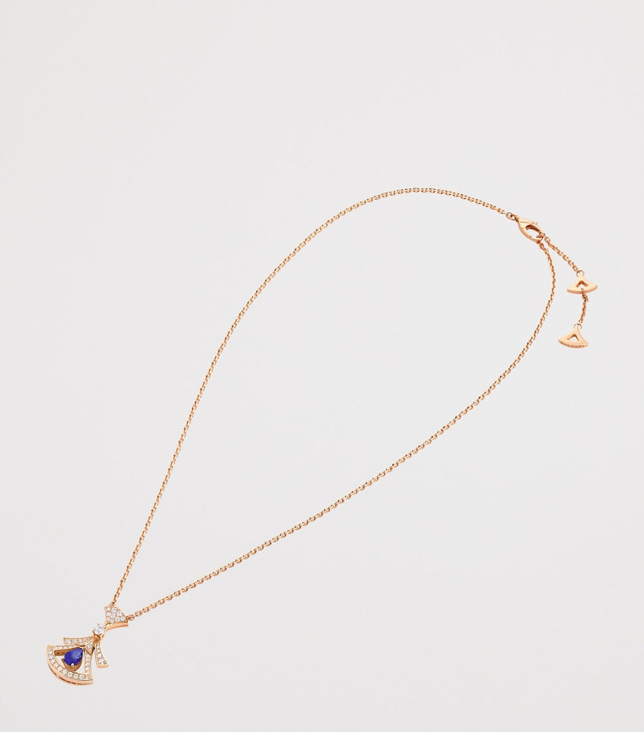 Bvlgari Divas' Dream rose gold diamond tanzanite necklace, UK version