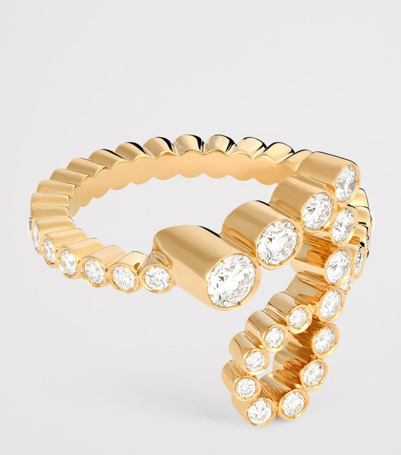 Sophie Bille Brahe yellow gold diamond initial ring (British brand)