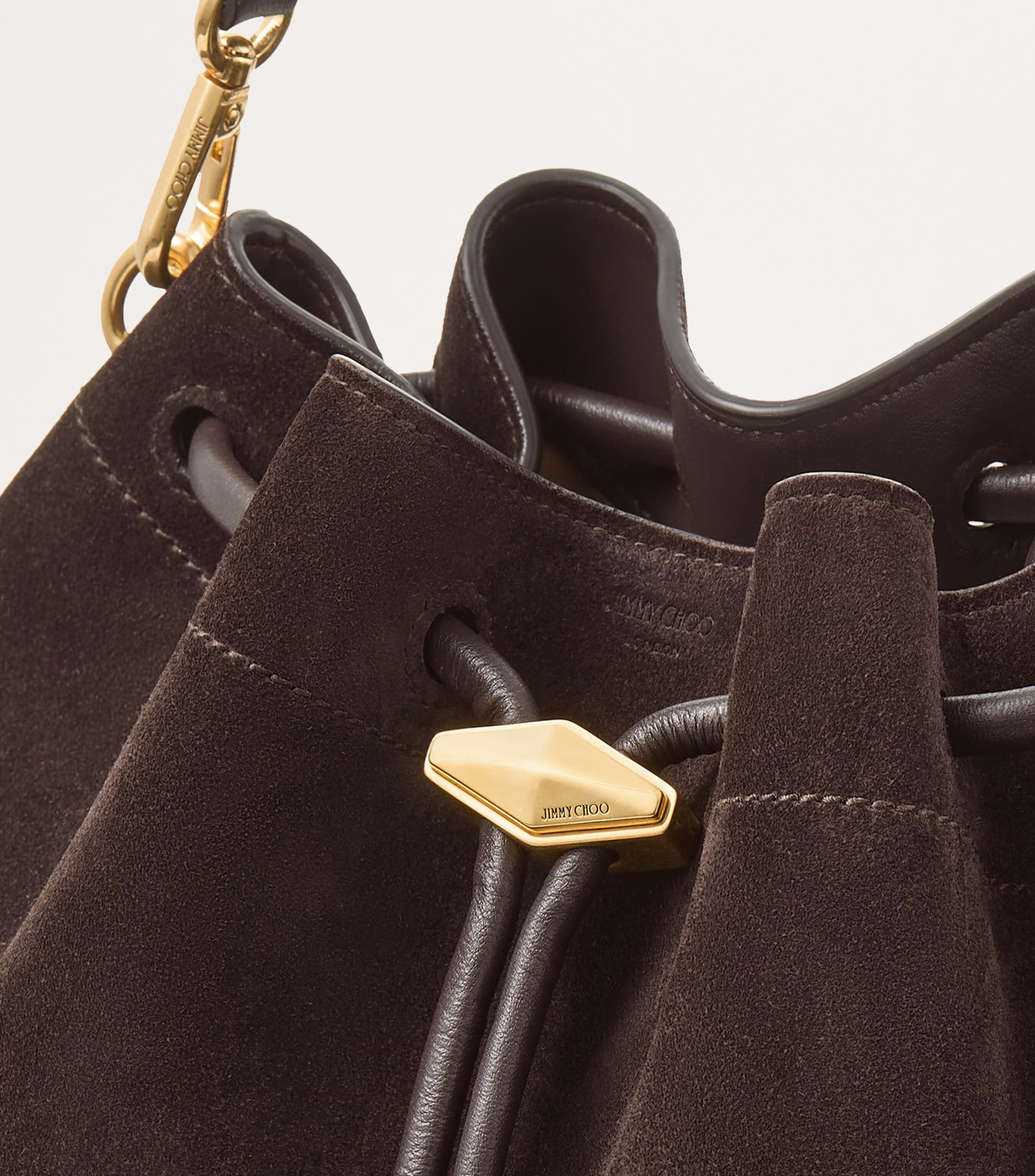 Jimmy Choo Medium Cinch Suede Shoulder Bag, imported from the UK
