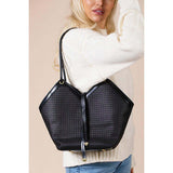 SVNX Textured Tote Bag in Black (British brand)
