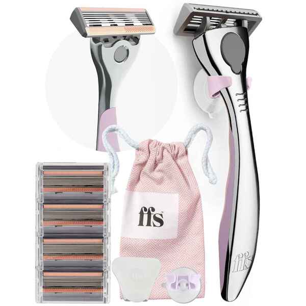 FFS Beauty Shaving Set with premium blossom razor and 4 blades, UK version