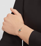 Bvlgari rose gold diamond malachite bracelet 17-19cm, imported from the UK