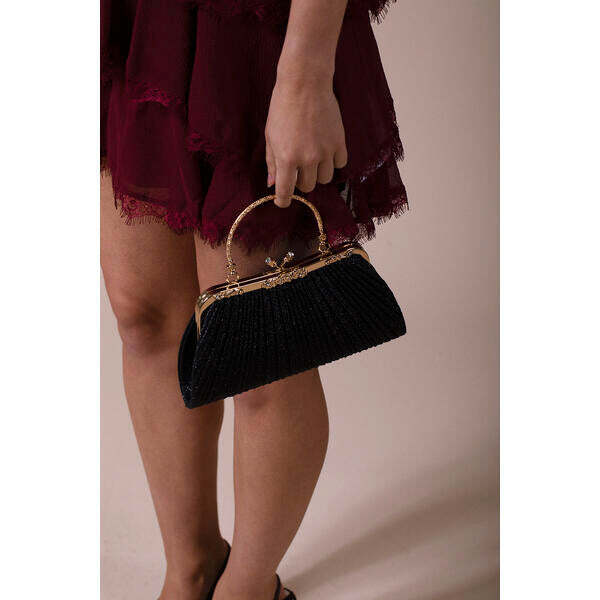 SVNX Glitter Metallic Fibre Clutch Bag, imported from the UK