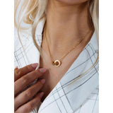 SVNX double hoop Roman numeral necklace gold - British product
