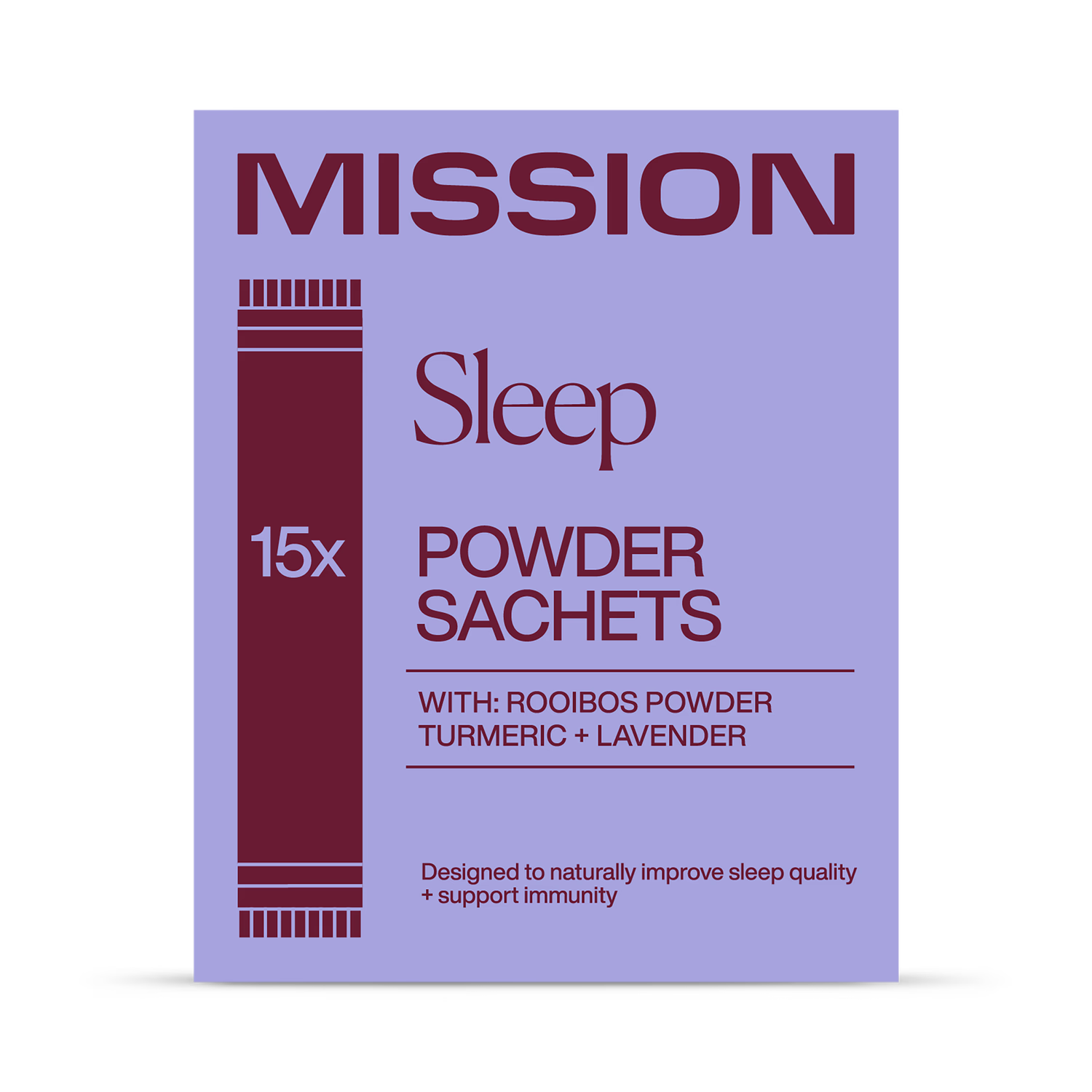 Mission Sleep Rooibos Powder Turmeric & Lavender 15 Sachets (British brand)