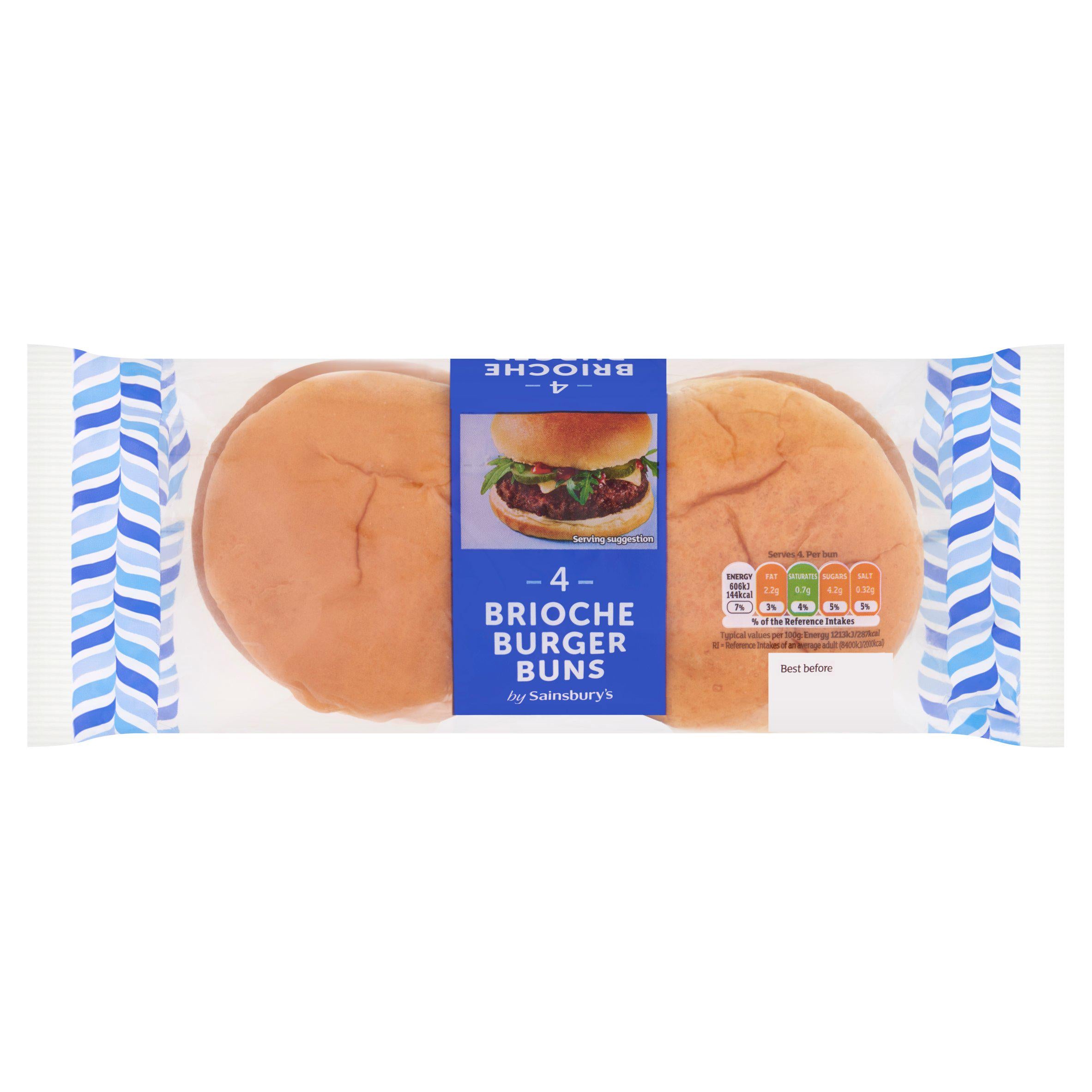 Sainsbury's Brioche Burger Buns x4 GOODS Sainsburys   