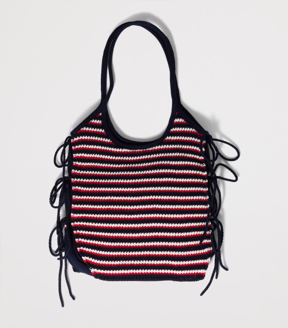 Miu Miu Ivy heklet totebag stripete design, britisk versjon