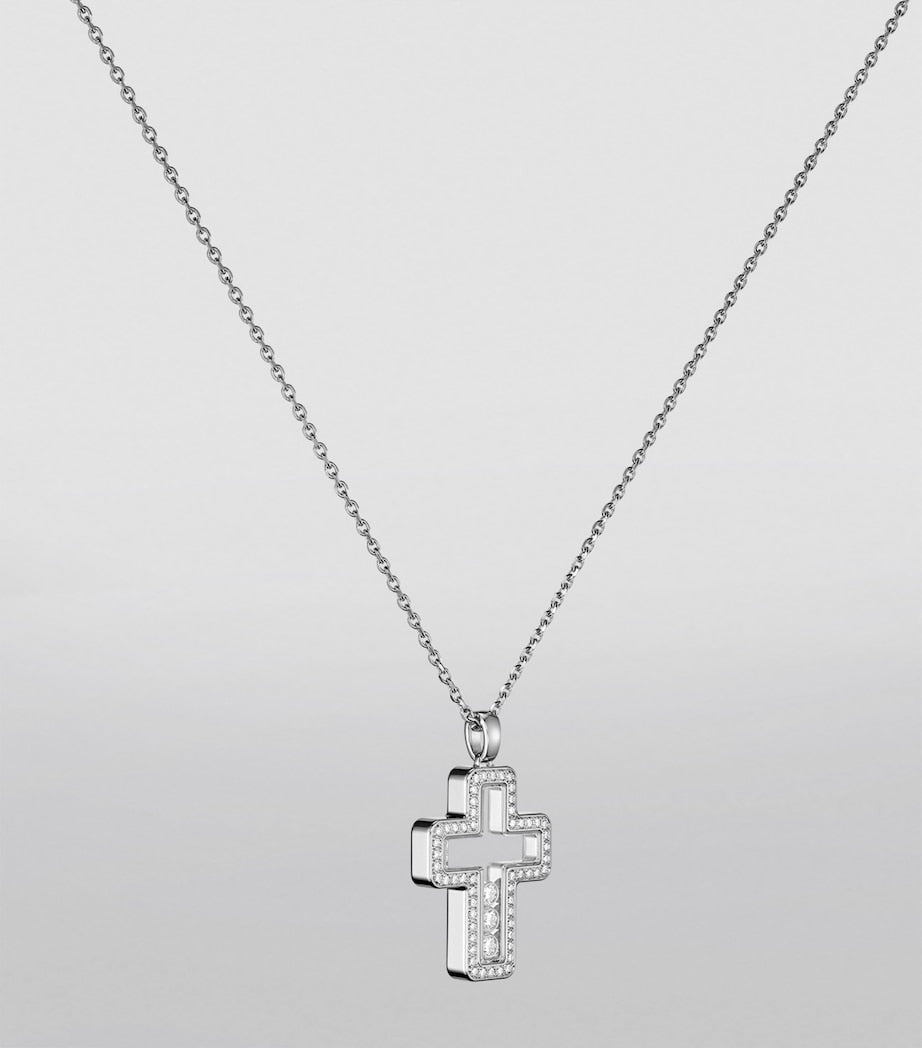 Chopard Happy Diamonds cross necklace 18kt white gold (British brand)