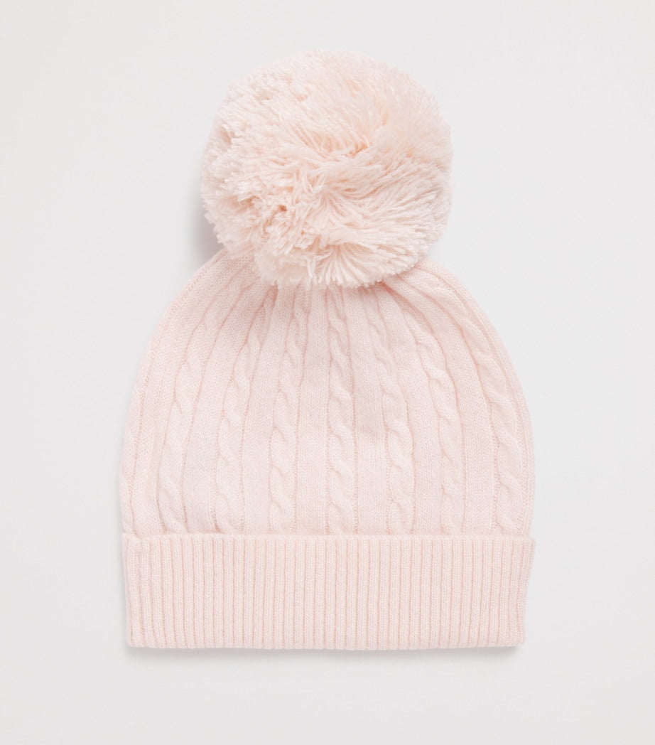 Purebaby cashmere cable-knit beanie, imported from the UK