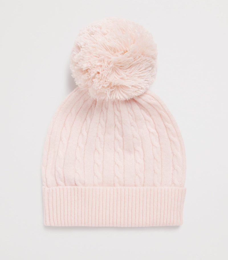 Purebaby cashmere cable-knit beanie, imported from the UK