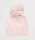 Purebaby cashmere cable-knit beanie, imported from the UK