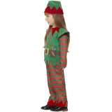 Smiffys toddler elf costume red and green with jumpsuit and hat, UK version