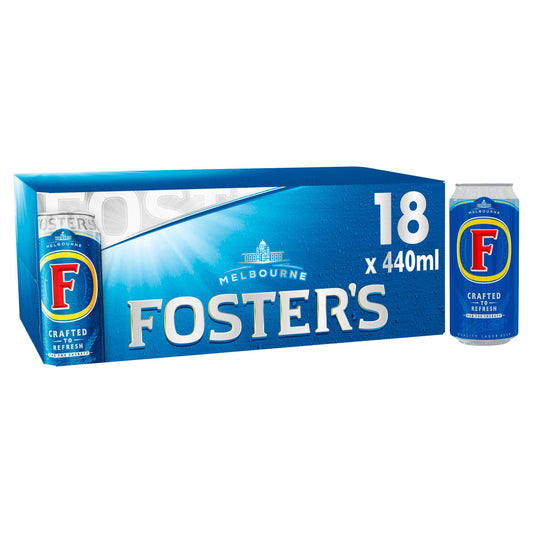 Foster's Lager Beer Cans 18x440ml All beer Sainsburys   