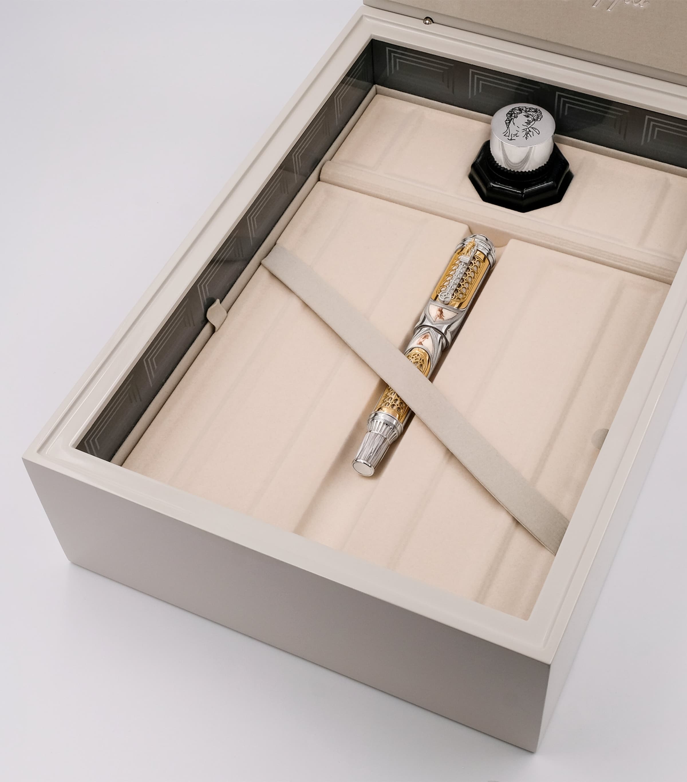 Montegrappa yellow gold Michelangelo rollerball pen with sterling silver barrel, imported from the UK