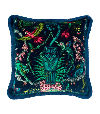 Harrods Emma J Shipley Bosque Dreams Velvet Cushion 45cm x 45cm- Buy online at McGrocer