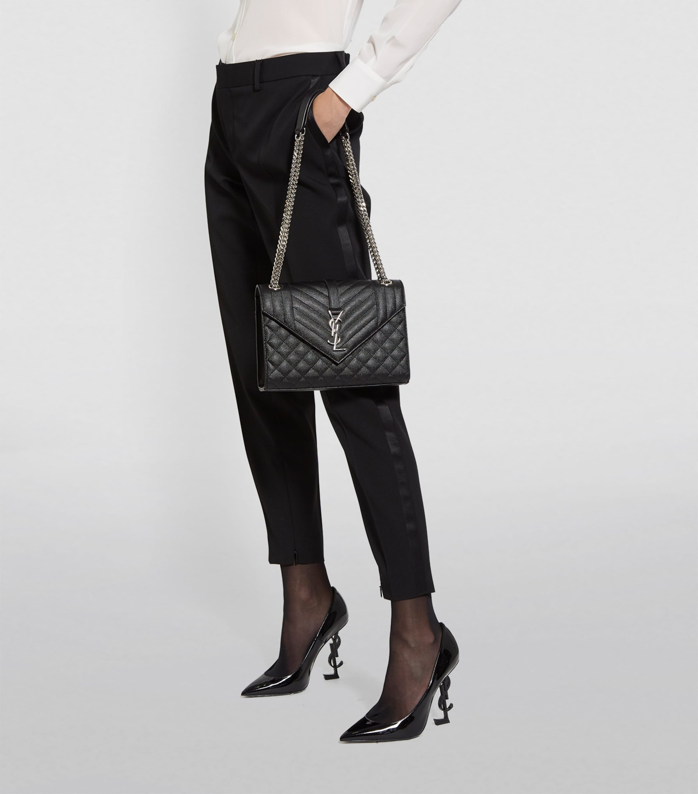Saint Laurent medium envelope matelassé shoulder bag (British brand)
