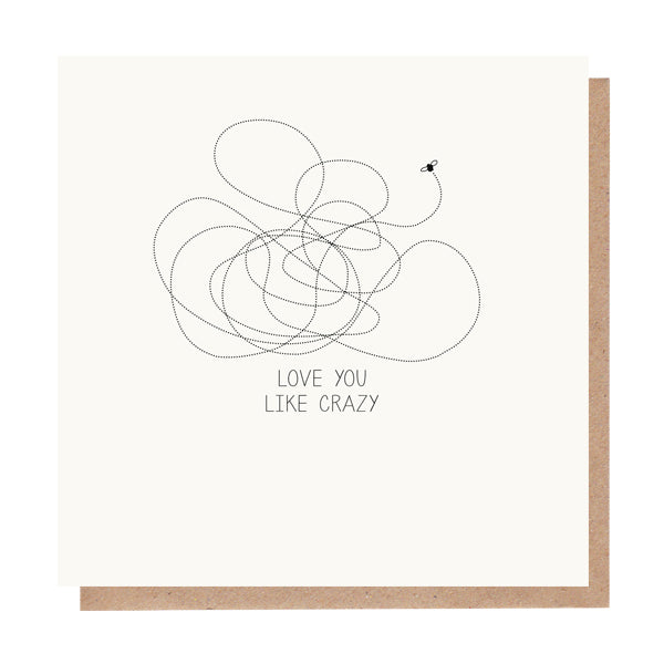 Paper Plane Love You Like Crazy card, imported from the UK
