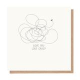 Paper Plane Love You Like Crazy card, imported from the UK