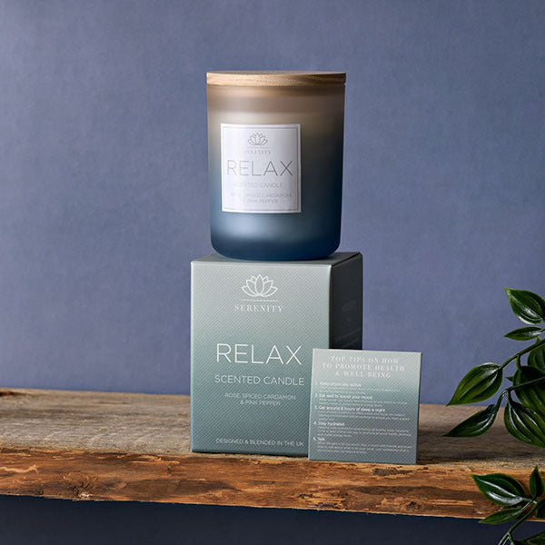 Serenity Relax Candle  Rose, Cardamon & Pink Pepper 120gm GOODS Superdrug   