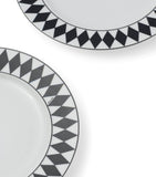 Prada porcelain chequerboard dessert plates set 22cm, imported from the UK