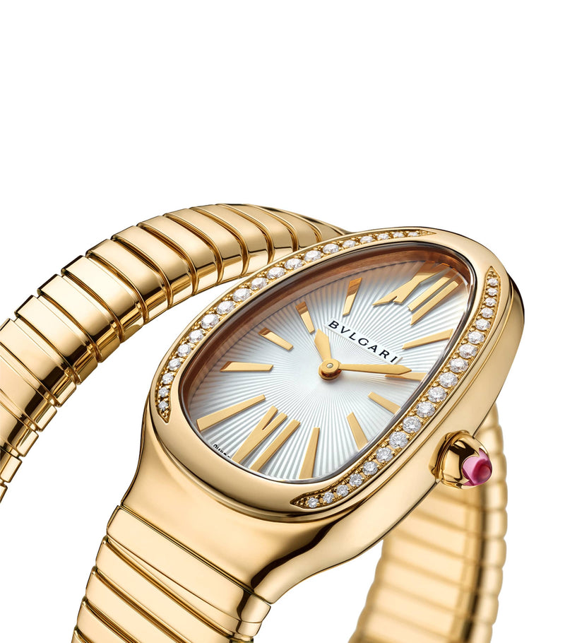 Bvlgari yellow gold diamond Serpenti Tubogas watch 35mm, imported from the UK