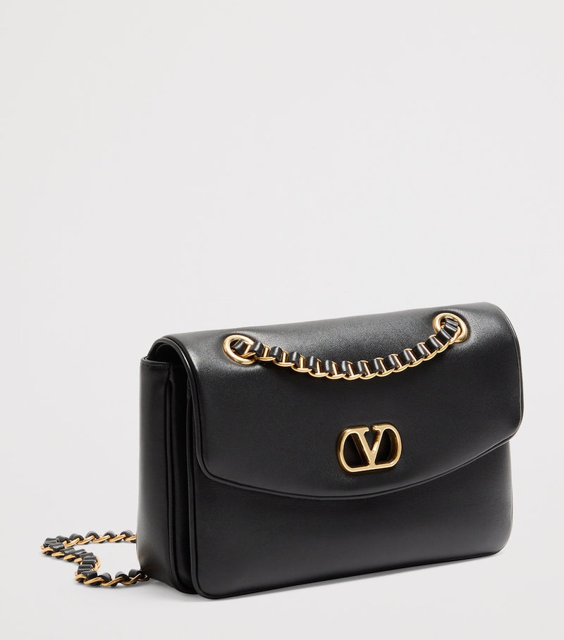 Valentino Garavani Djuna lambskin shoulder bag with gold VLOGO hardware, UK version