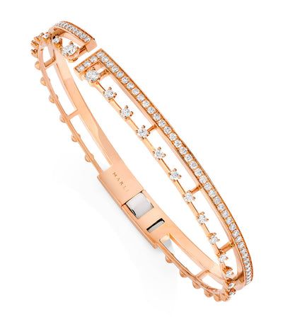 Harrods Marli New York Medium Rose Gold and Diamond Avenues Bangle- Buy online at McGrocer