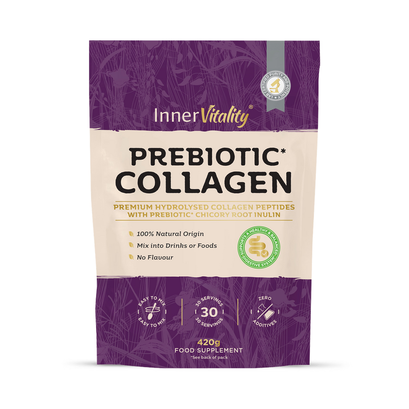 Inner Vitality Prebiotic Collagen Powder unflavoured 30 servings - British product