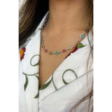 SVNX round multicolour crystal necklace 45+7cm, UK version