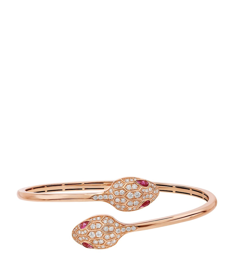 Bvlgari Serpenti rose gold diamond rubellite bracelet, imported from the UK