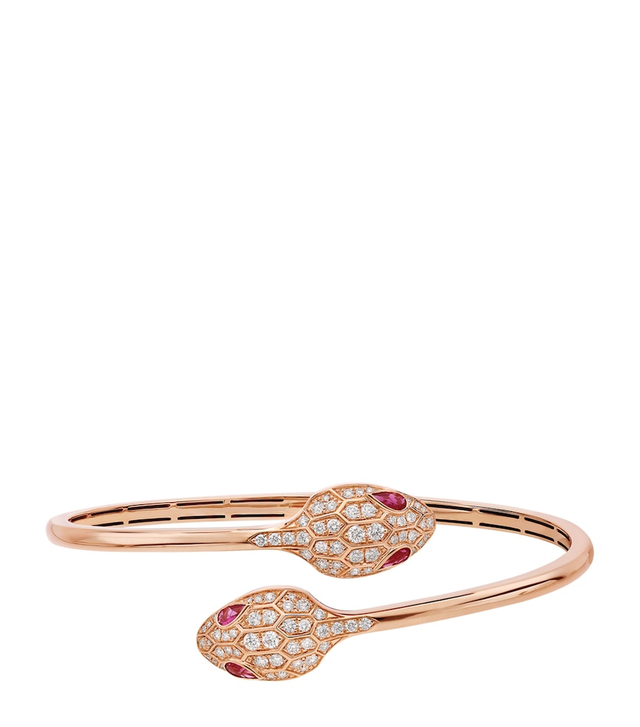 Bvlgari Serpenti rose gold diamond rubellite bracelet, imported from the UK