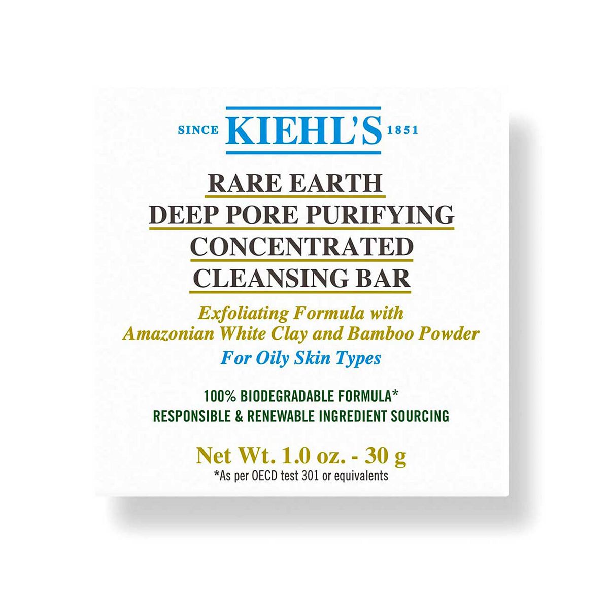 Kiehl's Rare Earth Deep Pore Detoxifying Concentrated Cleaning Bar 100g GOODS Boots   