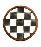 MacKenzie-Childs wood Courtly Check coaster set of 4, imported from the UK