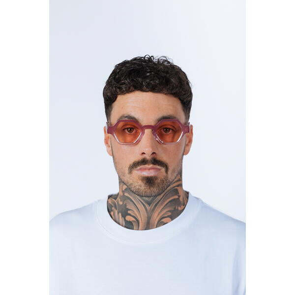 SVNX round hexagon pink sunglasses one size (British brand)