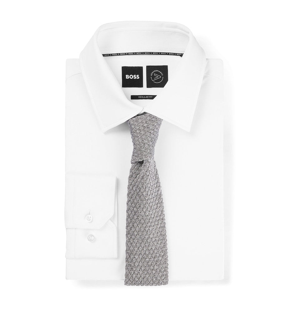 BOSS silk knitted straight tie, UK version