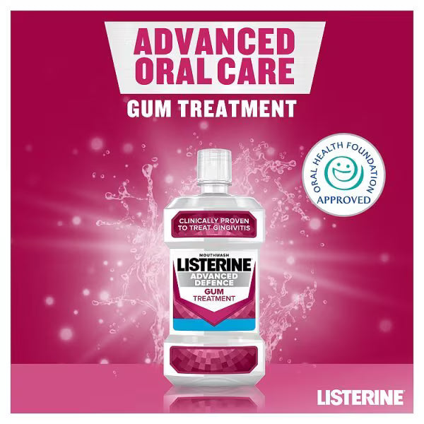 Listerine Advanced Defence Gum Treatment Mouthwash 500ml, UK version