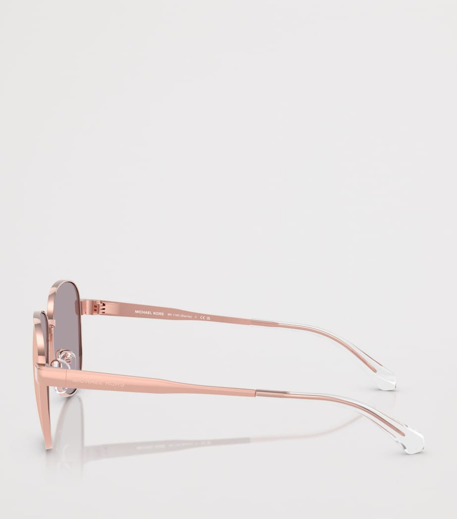 Michael Kors Biarritz Piloten-Sonnenbrille, roségoldfarbener Metallrahmen, importiert aus Großbritannien