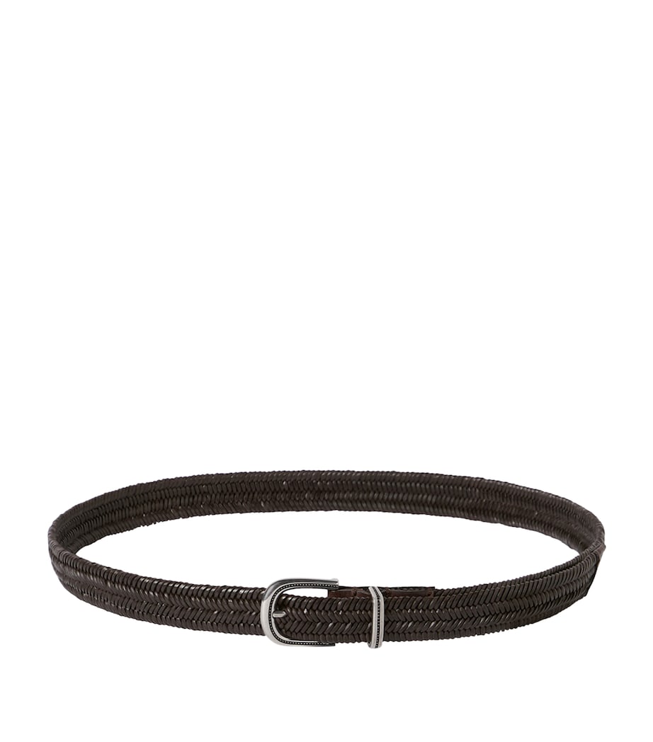 Brunello Cucinelli geflochtener Ledergürtel 2,5 cm (britische Marke)