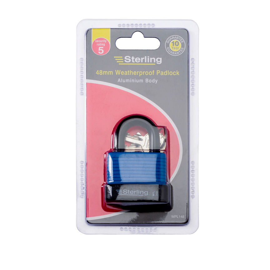 Sterling 48mm Weatherproof Padlock DIY ASDA   