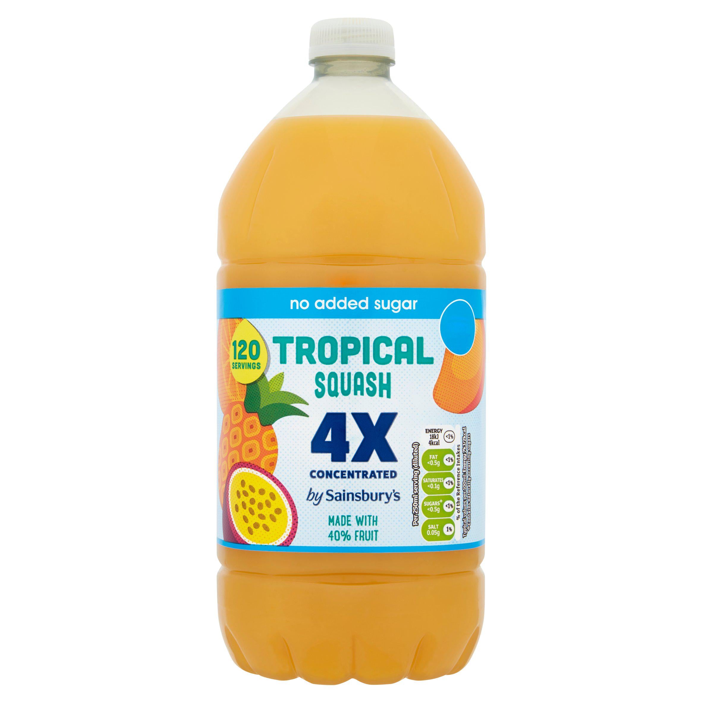 Sainsbury's Quadruple Strength Tropical Squash 1.5L GOODS Sainsburys   