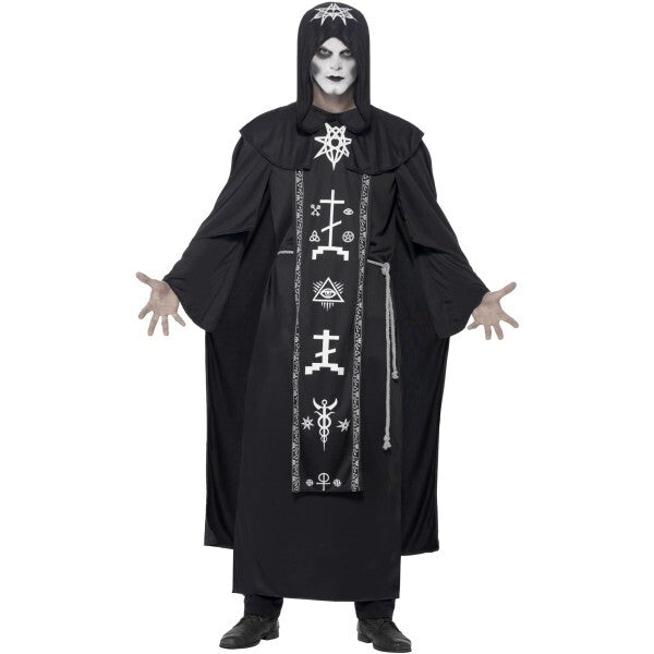 Smiffys Dark Arts Ritual Costume with hooded robe and belt, UK version