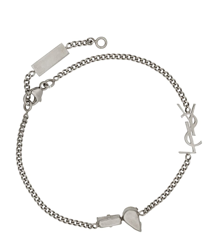 Saint Laurent Crystal Monogram Chain Bracelet, imported from the UK