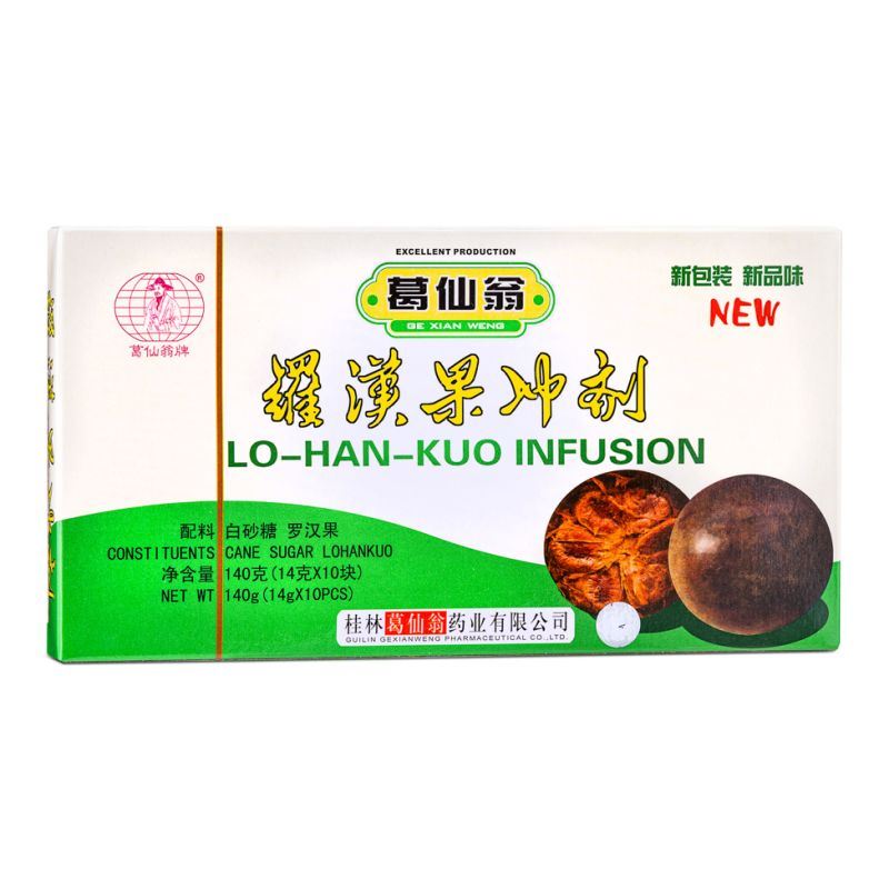 Ge Xian Weng monk fruit infusion for soothing throat, British brand
