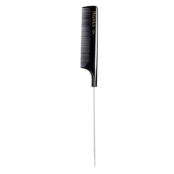 Pegasus tail comb black metal extra long - British product