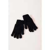 SVNX touch screen cable knit gloves in black (British brand)