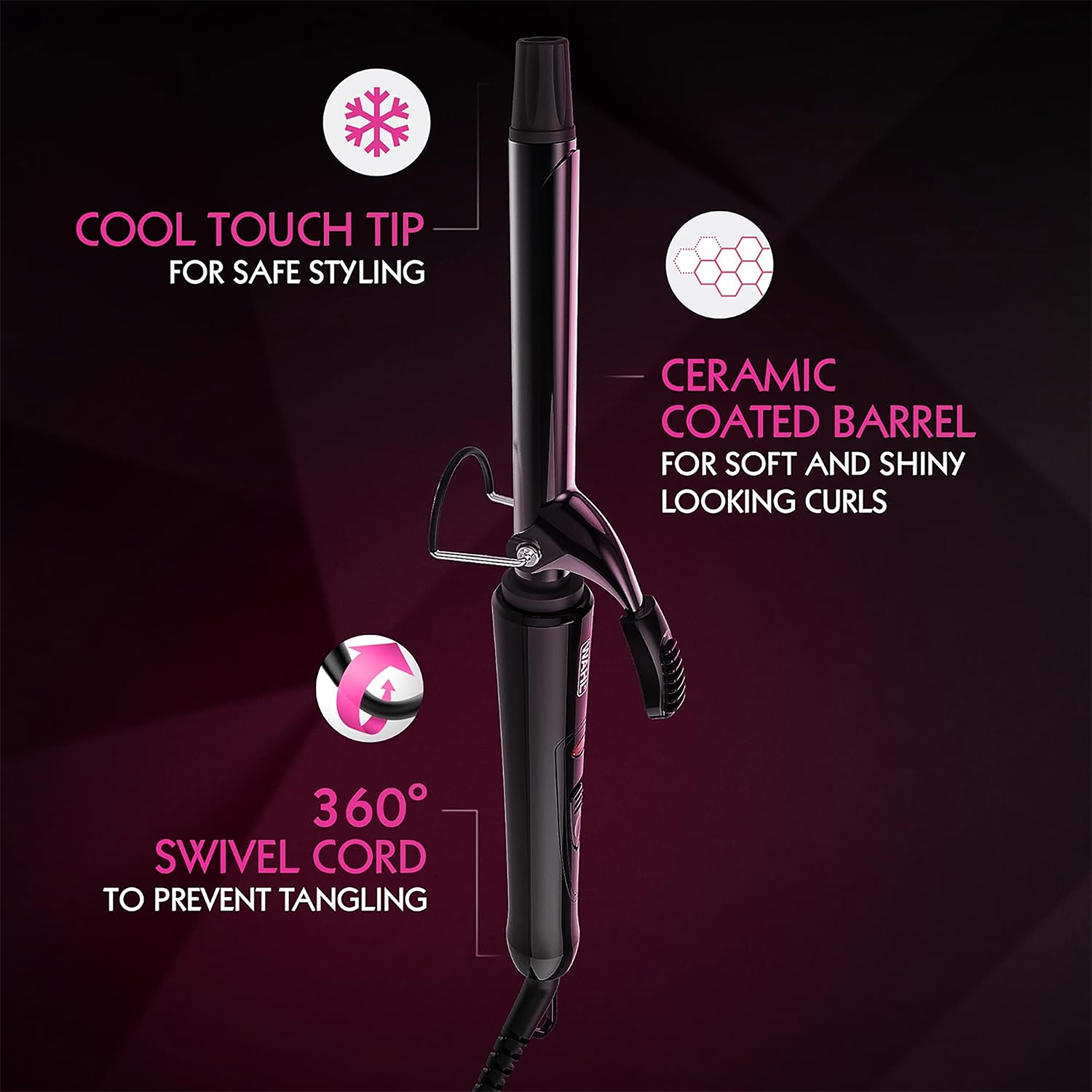 Wahl curling tong 19mm ceramic barrel, UK version