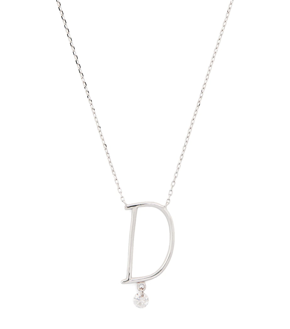 Persée white gold diamond alphabet necklace (British brand)